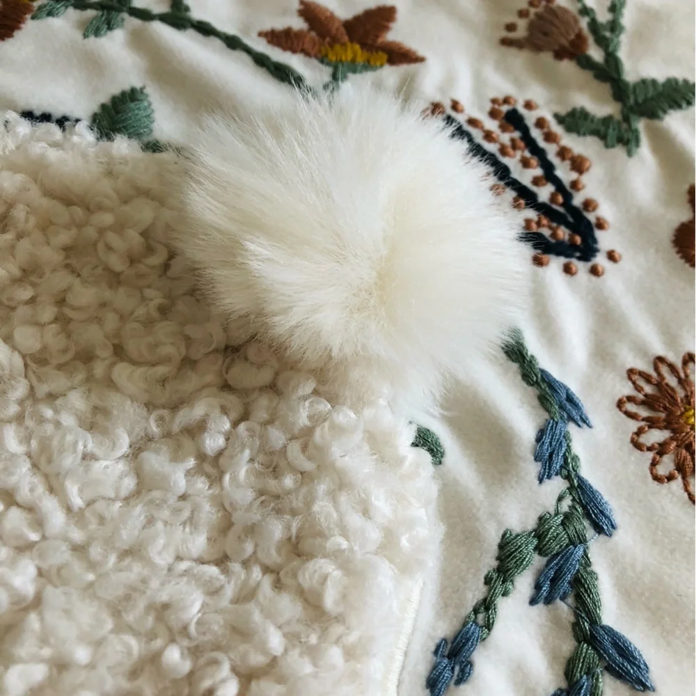 Pottery Barn Bunny Embroidered Lumbar Pillow Cover